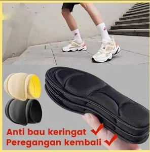 Insole Olahraga Ortopedi 5D pria wanita sol bantalan dalam memori deodorant
