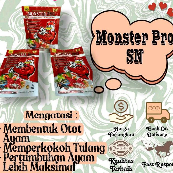 Gambar ( SACHET) Monster Pro SN Jamu Ayam Jago Aduan Ayam Bangkok dari 1JULIFARM Kab. Karanganyar Tokopedia