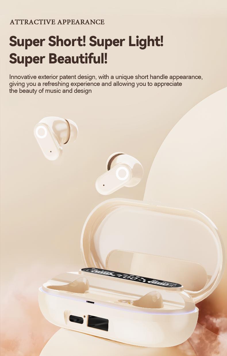 Rofani J22 TWS Bluetooth Earphones With Mic Touch Sound Bluetooth 6.0 In-Ear Wireless Headphones Noise cancelling HiFi Stereo Muisk Earphone Peredam Kebisingan Suara HD Quality TWS Sport Gaming Earbud