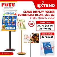 Gambar Extend HS Stand Display Poster Banner Menu Cafe Media Promosi A4 A3 A2 40x60cm Borderless Steel Black Gold - HS-SteelA4 dari Foyu Photo Kota Administrasi Jakarta Selatan 1 Tokopedia
