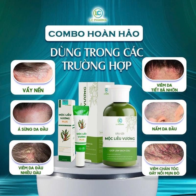  Dầu Gội MỘC LIỄU VƯƠNG- Dùng cho tóc da đầu ngứa nhiều gàu. Người gặp các vấn đề như: Nấm da đầu viêm da tiết bã dầu viêm chân tóc vẩy nến....  Chai 300ml  