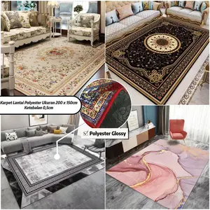 Karpet Lantai Polyester Glossy Uk 200 x 150cm /Karpet Lantai Polyester Motif Modern