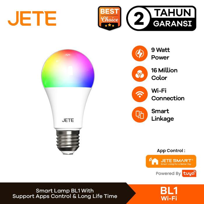 Gambar JETE Smart Light Bulb 9 Watt BL1 WiFi LED Lamp with Apps Control and Smart Linkage for IoT Home Automation - Garansi 2 Tahun dari Doran Gadget Official Kota Administrasi Jakarta Pusat Tokopedia