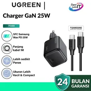 Ugreen Charger N GaN Series with cable Type C to Type C Cable 25W Super Fast Charging 75103