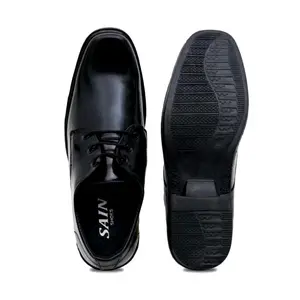 SAIN Black Series Hitam Sepatu Pantofel Tali Kerja Kantoran Sepatu Pantofel Formal untuk Pria