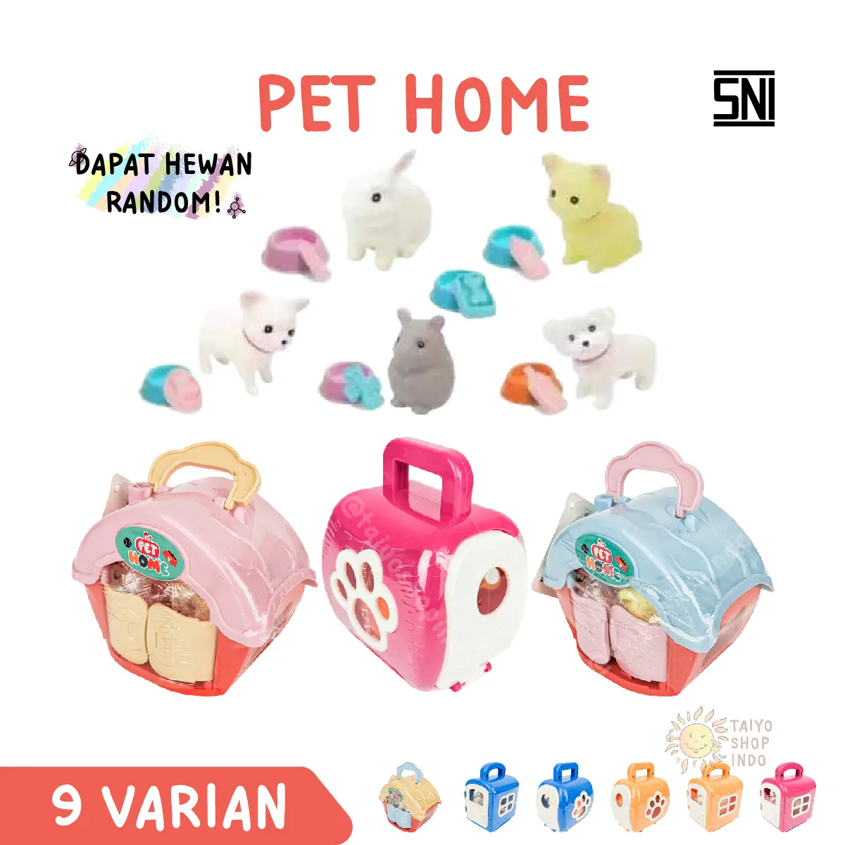 TAIYO Pet House Home Rumah Hewan Dog Binatang Set Karakter Lembut Boneka Doll Mainan Anak