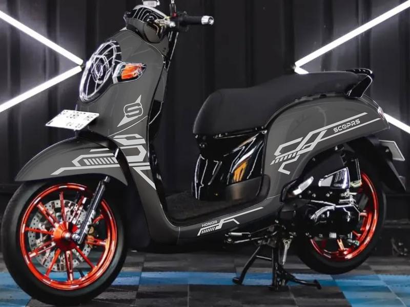 STRIPING CUTTING STICKER HONDA SCOOPY ALL NEW 2017 - 2021 UNIVERSAL LIS VARIASI STIKER Motorcycle 4