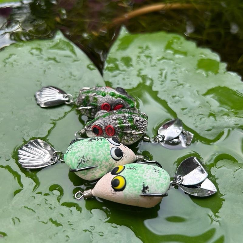  Nhái hơi Cốc rẻ siêu nhạy cá E-Mô vs F35 chấm bi combo 2 con 69k lưỡi bkk trắng 3.3cm 6gram 8gram lưỡi bkk đen 6gram 8gram trì đúc cao su thái Lan mềm đàn hồi tốt câu cá lóc fishing 