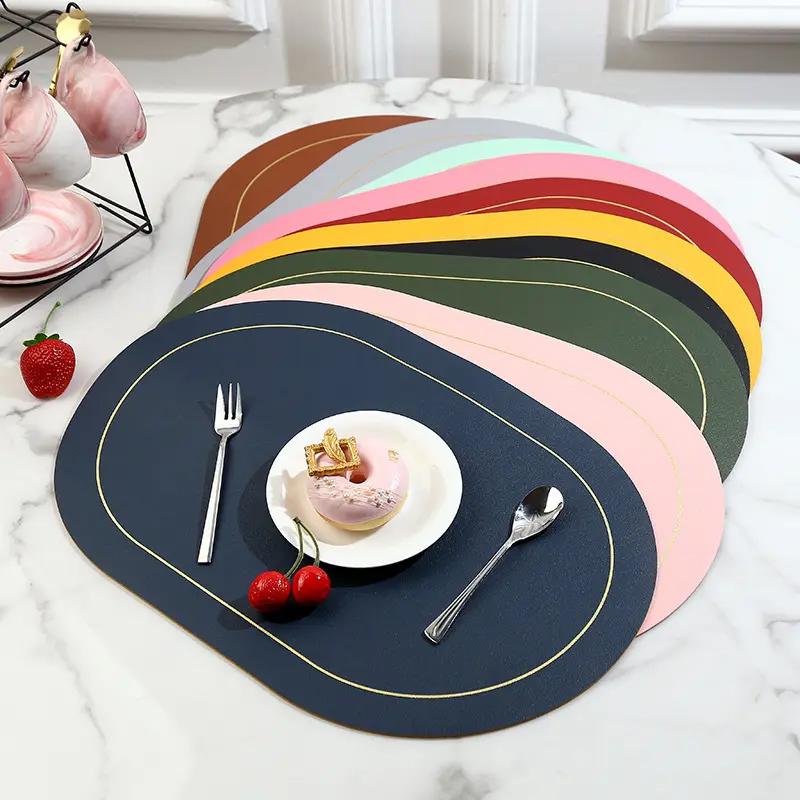 Product Introduction of BB Placemat 2 Sisi Tatakan Meja Alas Piring Oval Kulit Leather 2 tone warna Anti Panas 0