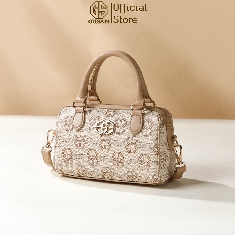 GUSAN Túi Xách Tay Nữ Đeo Chéo EHTH.GS.838Kem Chất Liệu Da PU Cao Cấp Kích Thước 19x12x9cm Thiết Kế Sang Trọng Phù Hợp Đi Chơi Công Tác Dự Tiệc Bảo Hành 12 Tháng