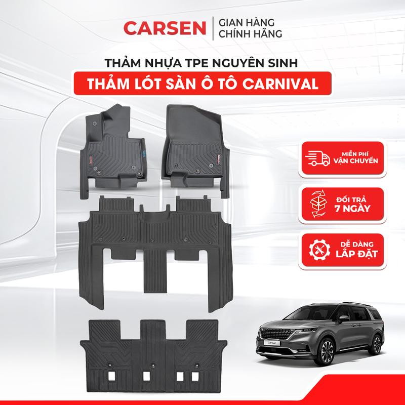   TRÀN VIỀN 7  chỗ  Thảm Lót Sàn  Dành Cho Xe KIA CARNIVAL  2021-2025 k vừa xăng điện  bản Signature 7 chỗ - Nhựa TPE Đúc Nguyên Khối Chống Nước Chống Bụi Bẩn Chuẩn Form Xe - CARSEN VN 