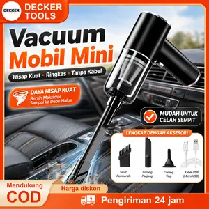 Penyedot Debu Mobil Portable Vakum 2 IN 1 USB Wireless 2500Pa Kuat 120W 1300mAh Serbaguna Rumah Kantor Mini Vacuum Hitam