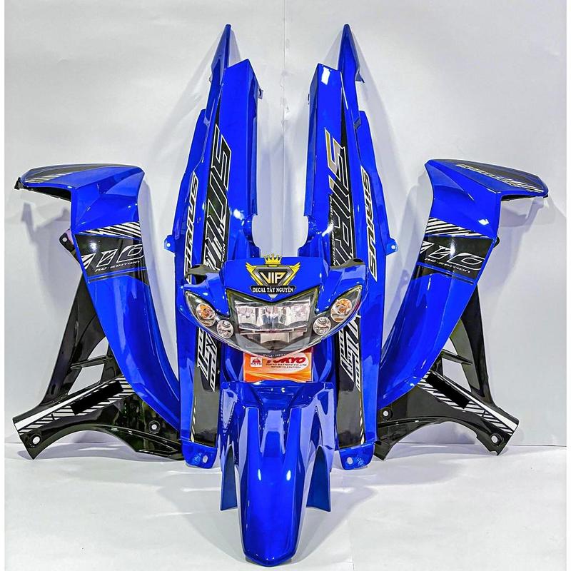  Dàn áo xe Sirius 50 110cc Xanh Đen Nhựa ABS cao cấp Tặng Tem PVC 3 lớp   không chóa  . -   Note: Ae cần mẫu theo yêu cầu vui lòng nhắn tin cho shop   