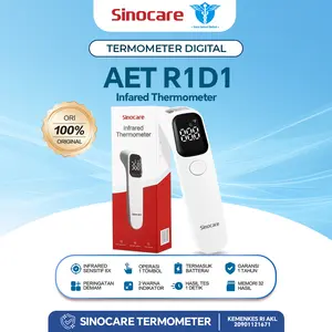 Sinocare Termometer Digital Infrared AET-R1D1 6x Lebih Sensitif 32 Memori 2 Indikator LED Bisa Untuk Bayi
