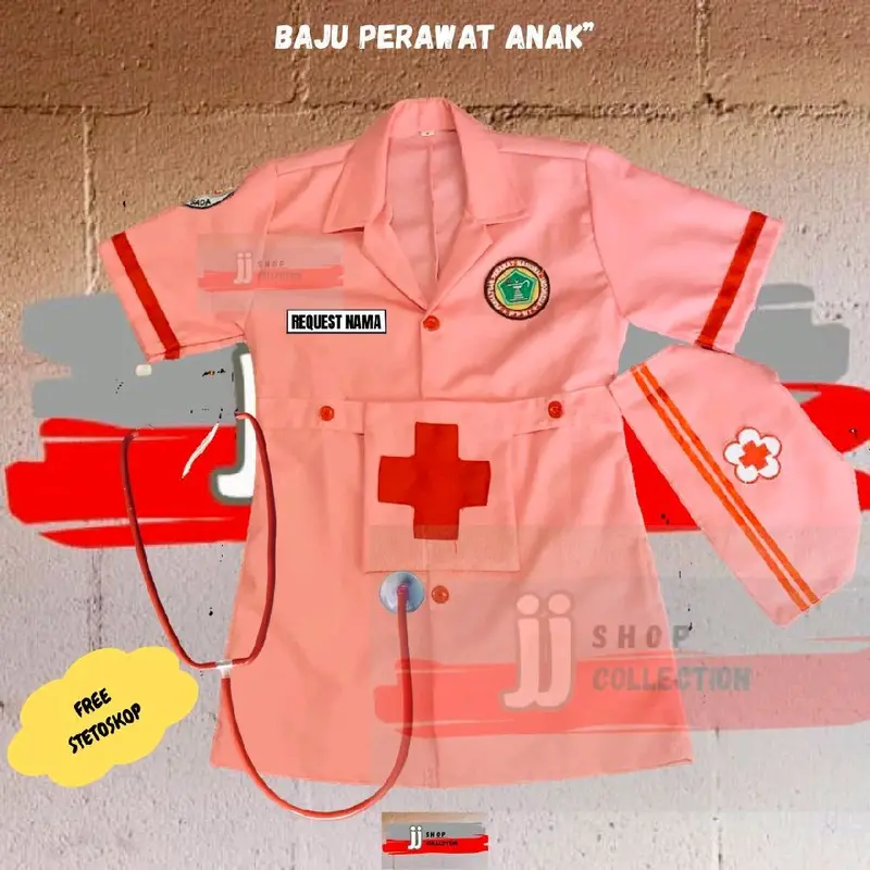 Baju Anak Suster Perawat Pink (PMB) + REQUEST NAMA  BAJU SUSTER ANAK PINK (PMB) Fashion 0