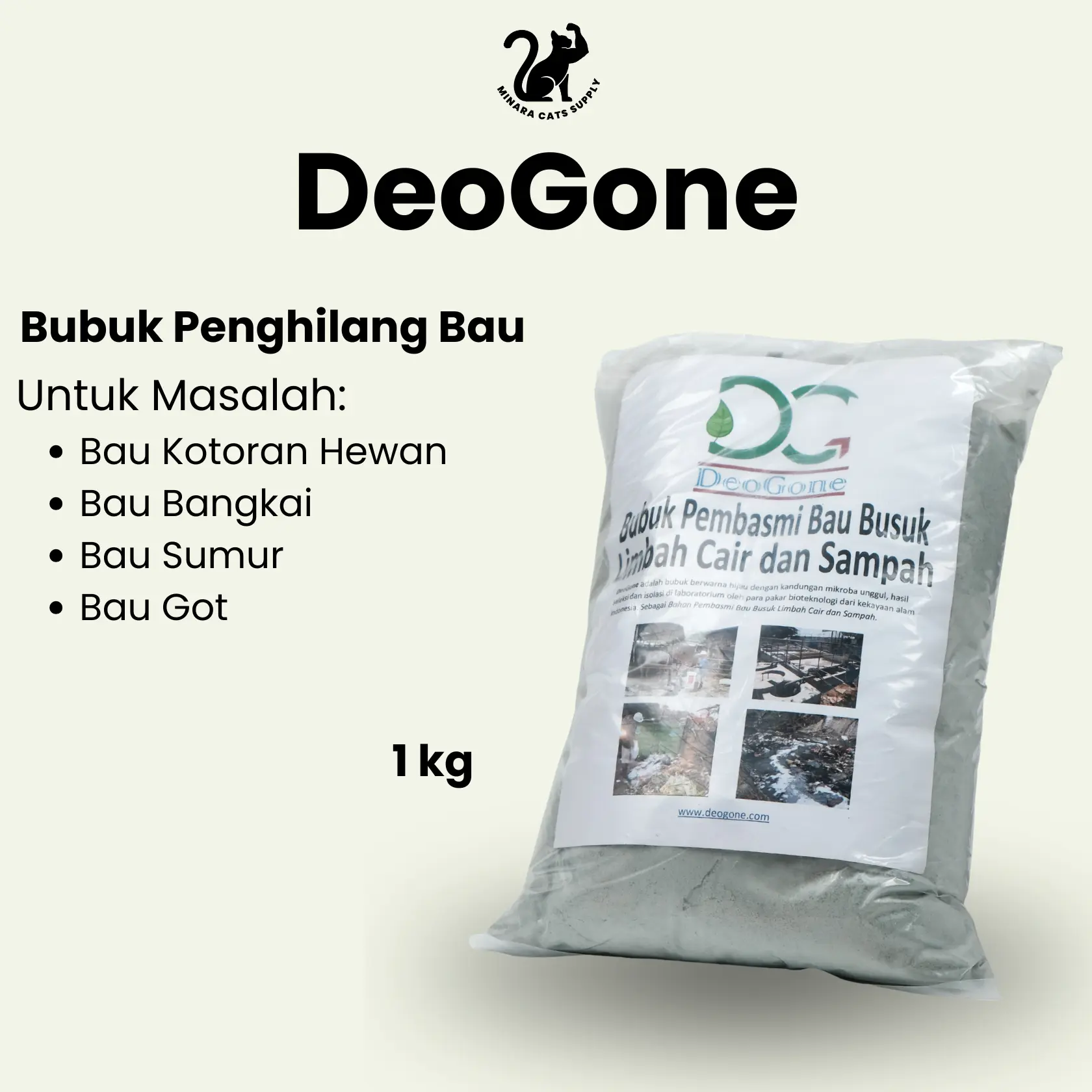 Penghilang Bau Sumur, Bau Got, Bau Bangkai, Bau Kotoran, Bau Urine Pipis - DeoGone