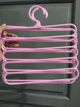 Product Review of HUGO Gantungan Hanger 5 Susun Serbaguna Gantungan Jilbab Gantungan Celana Baju Pakaian Plastik Multifungsi from T**e 0