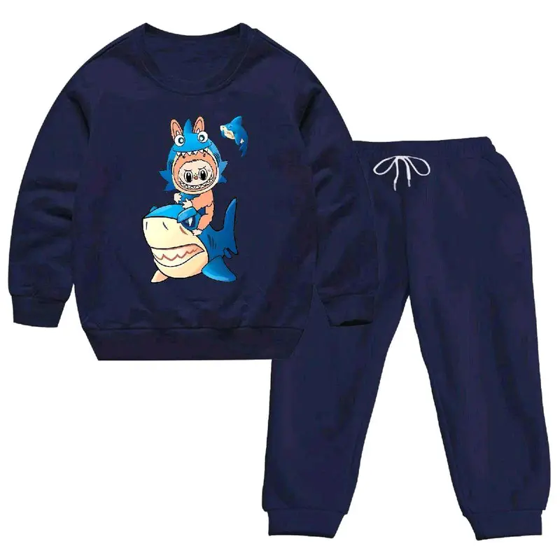 PROMO VIRAL stelan joger anak Labubu shark berbahan lembut murah guys!!!  Fashion Switer Jaket Setelan Sweater 3