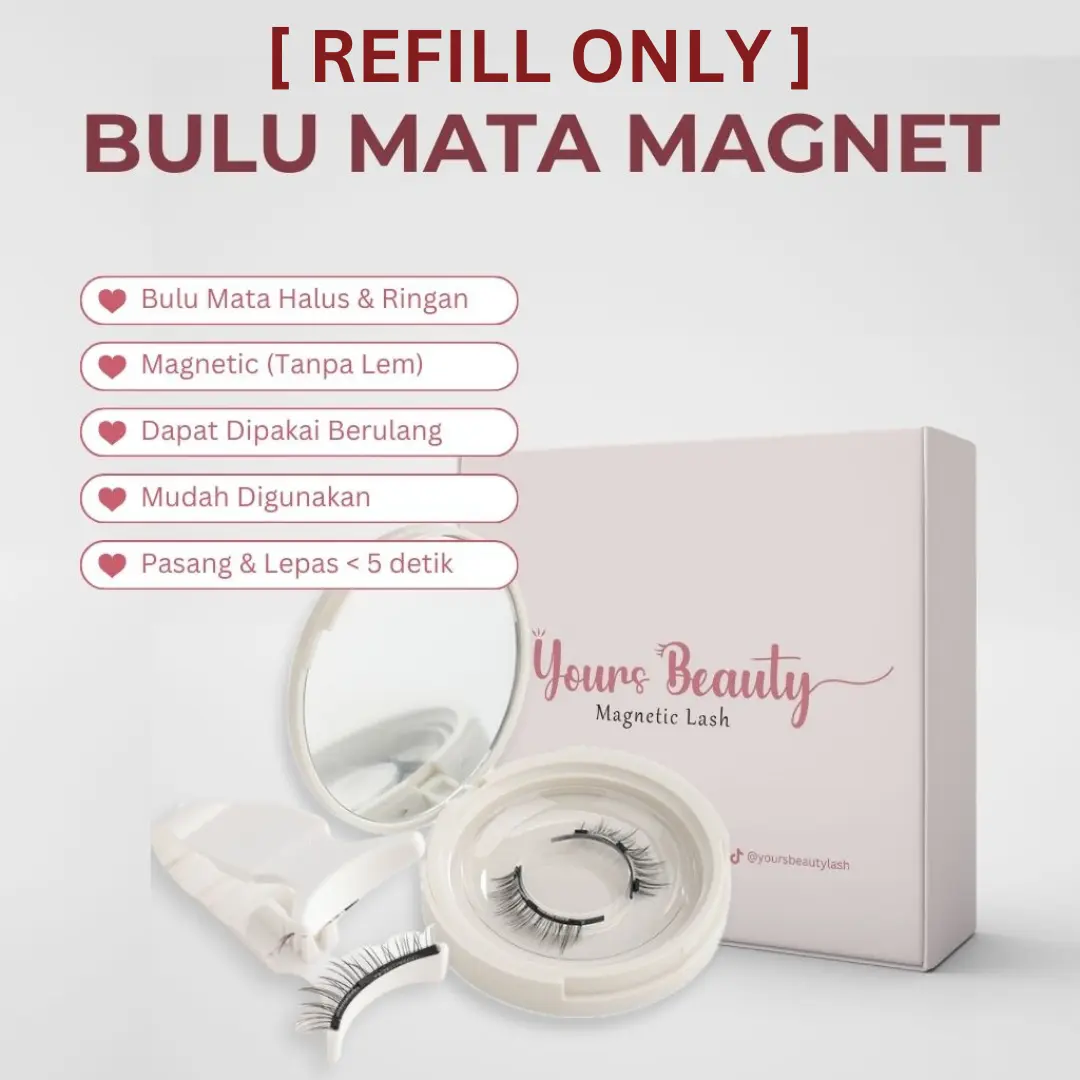 REFILL Bulu Mata Magnet Yours Beauty | 3 Titik Magnet | Ringan & Halus di Mata - Bulumata Eyelash