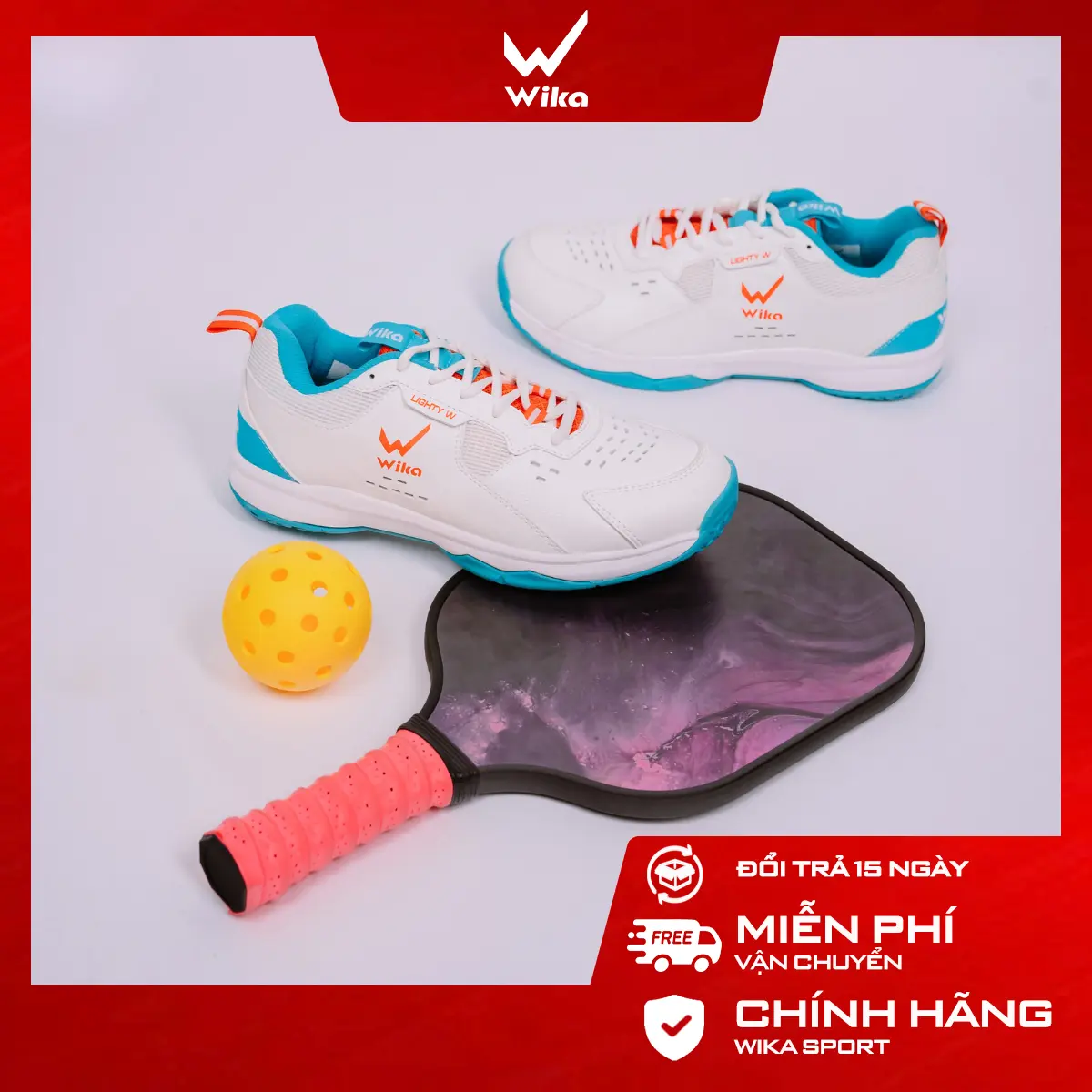 (Tăng 1 size) Giày Thể Thao Wika Maru Đa Dụng, Giày Cầu Lông, Giày Bóng Bàn, Tennis Sport Sneaker, Chất Liệu Da PU, Công Nghệ LIGHTY-W, Đệm EVA Nhẹ, Hút Ẩm Tốt