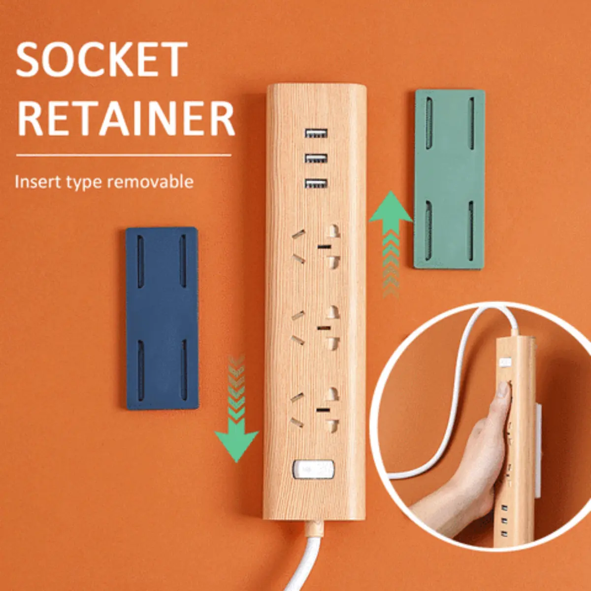 [HOT SALE]Self-Adhesive Socket Fixer Cable Wire Holder Wall-Mount Sticker Punch-free Plug Fixer Seamless Power Strip Holder Home Organiser