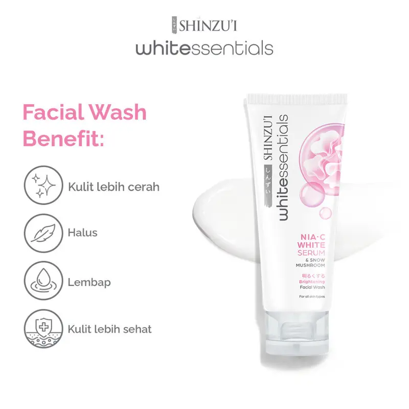 Shinzui WHITEssentials Double Brightening 80ml - Facial Wash BPOM - Muka, Wajah 4