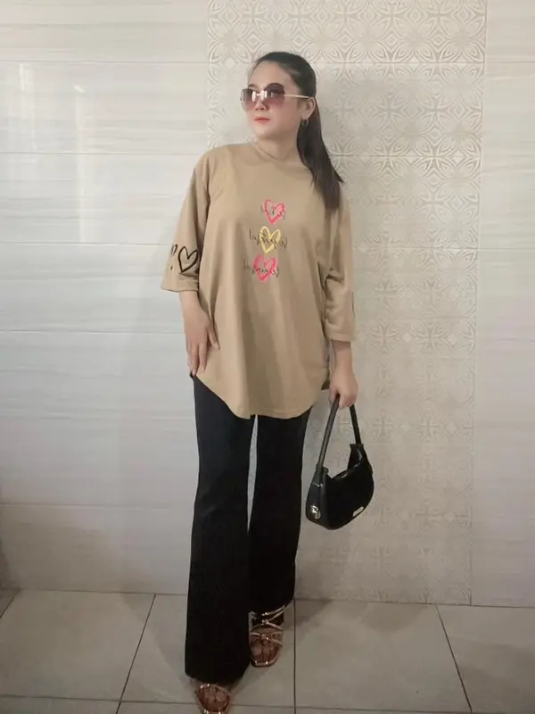 KAOS OVERSIZE /ATASAN WANITA/ATASAN KEKINIAN LENGAN 7/8/ATASAN HIJAB 1