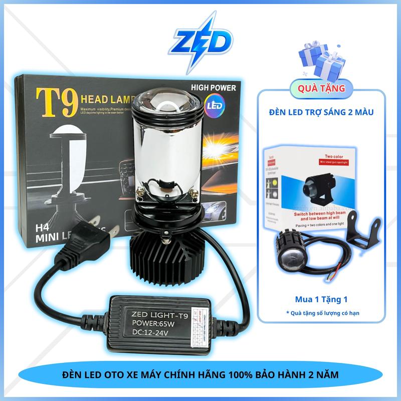   Hàng Chuẩn ZED LIGHT  Đèn Pha LED Bi Cầu Mini T9  NEW 2025  - 65W Sáng Trắng 6000K 12,24V ĐiệnBình Chuyên Lắp Oto Xe Máy Cắt Sáng Chống Chói - Bảo Hành 24 Tháng - Phụ Tùng 