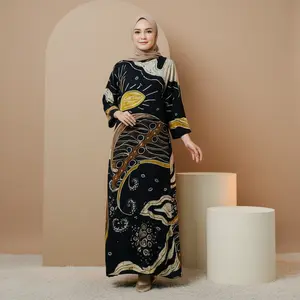 Abaya Mecca Jumbo LD 130 Rayon Premium Resleting Depan - Abaya Mewah Elegan Kondangan Pengajian