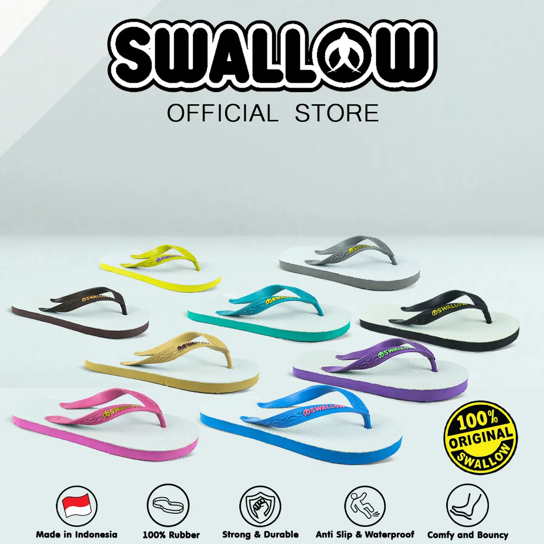 Swallow Sandal Jepit  Classic 05D Modern - Sendal Karet Wanita Pria Anti Selip