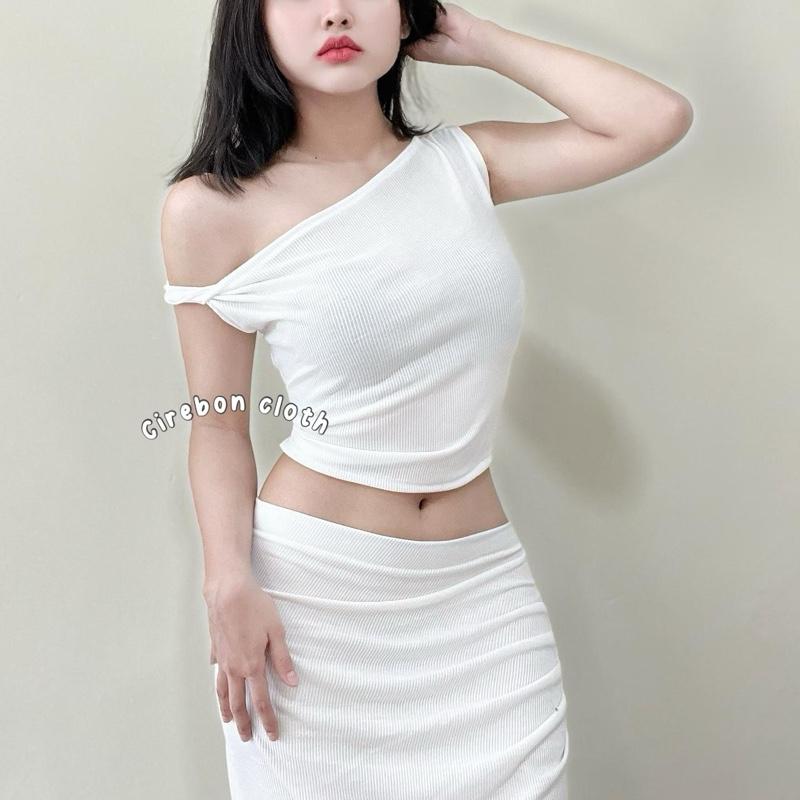 Cirebon Cloth - Nixie Top Off Shoulder / Sabrina Short Slevee / Atasan Wanita Crop Top / Baju Atasan Wanita Sabrin Panjang Pendek 4