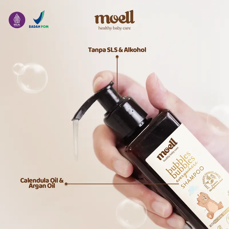 Moell Paket Special Bundling 4 in 1 - Body Wash - Shampoo - Hair Lotion - Balm / Natural Organic 3