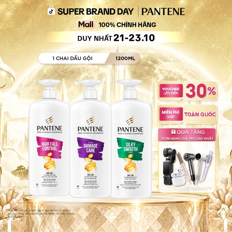Dầu Gội PANTENE Pro-V Cải Thiện Rụng Tóc/ Hỗ Trợ Phục Hồi Hư Tổn/ Suôn Mượt Óng Ả - Chai 1200ML