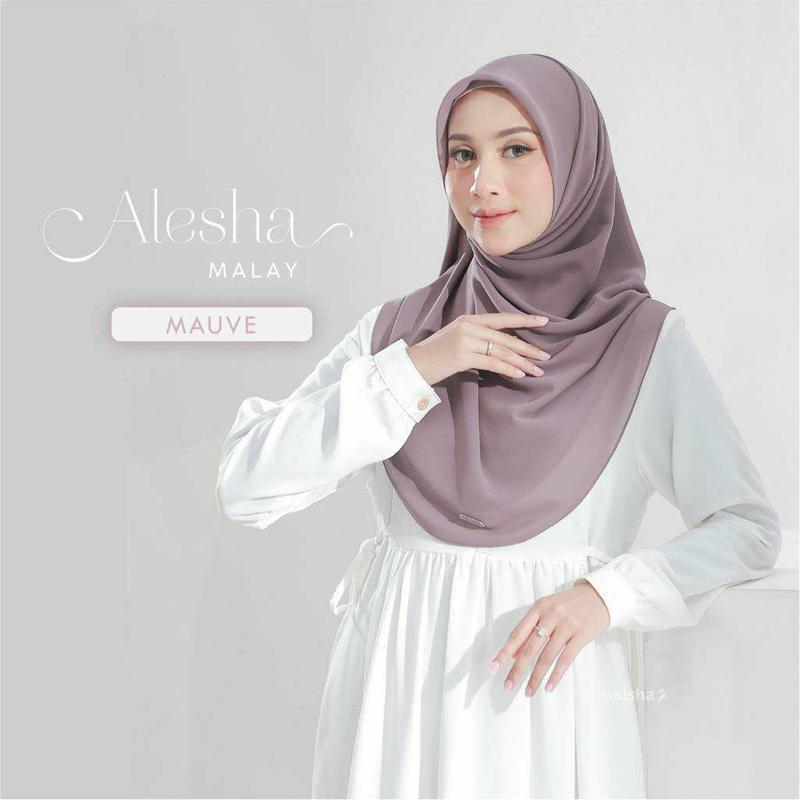 Alesha Malay by Naisha - Hijab Malay Segi Empat / hijab instan terbaru kekinian premium / Bayar Ditempat Khimar Pink Muslim Soft 6