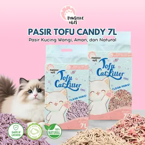 Pawsitive Official Tofu Candy Cat Litter - Pasir Kucing Gumpal Wangi -Tofu Cat Litter Minim Debu dan Wangi - Pasir Tofu Kucing - Soya Cat Litter