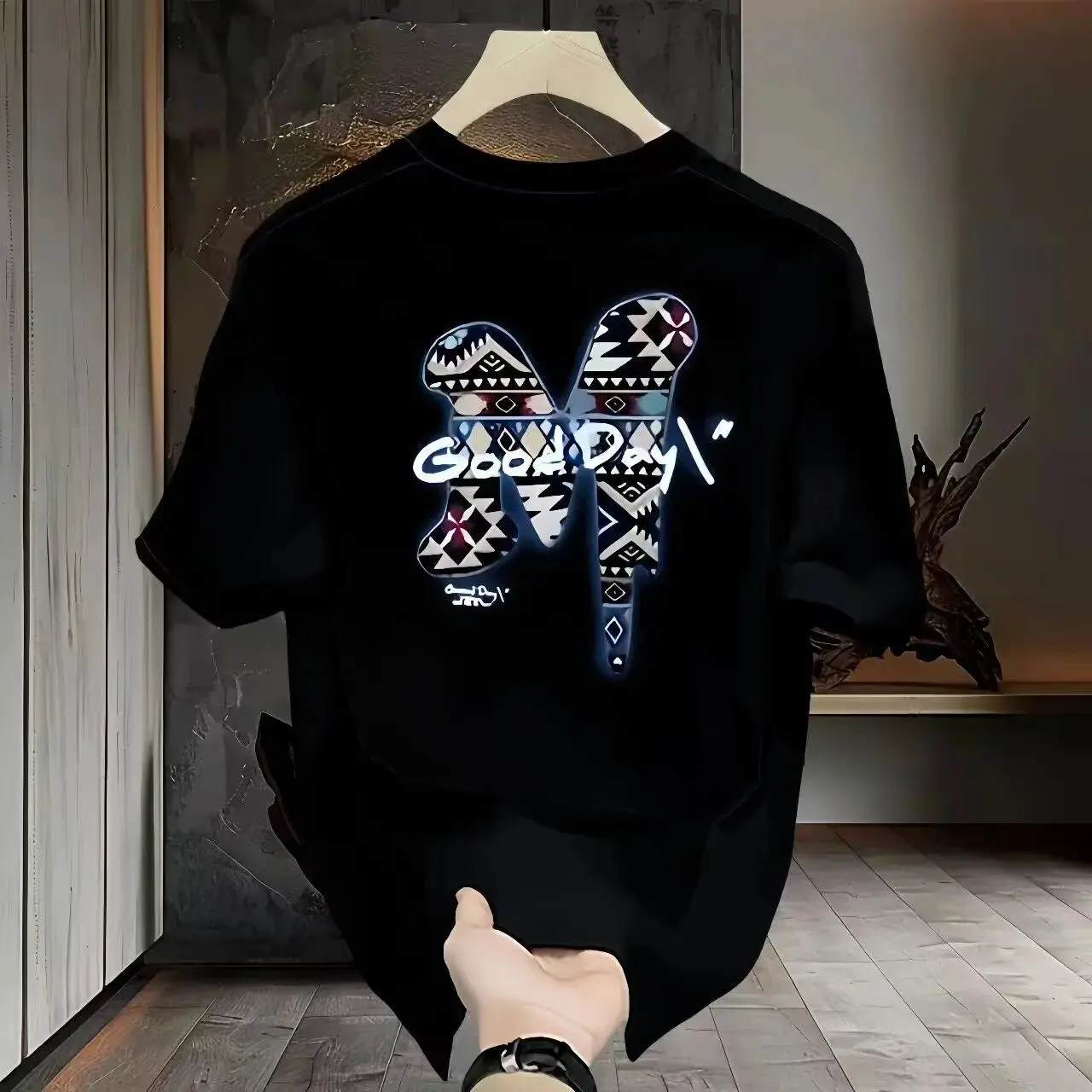 Áo Thun Nam, Cotton Nặng, Ngắn Tay, Hàng Mới Về Mùa Hè, Thương Hiệu Xu Hướng, Màu Trắng, Thích Hợp Cho Thanh Thiếu Niên, Áo Lớp Nền Quần Áo Tay Lỡ Áo Thun Chất Lượng Cao, Đơn Giản Và Dễ Phối Đồ