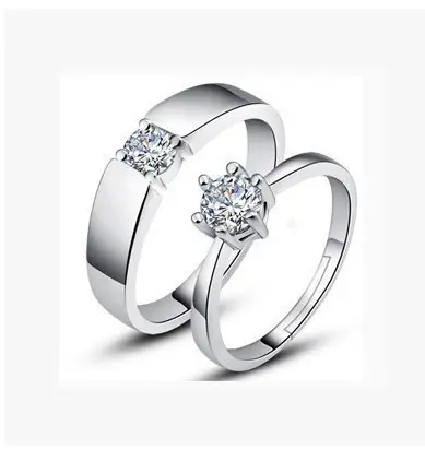 Ranier Verena Cincin Couple Pasangan Estetik Hadiah Perempuan Titanium Silver Jewellery Elegant Adjustable Rings Berlian Permata 6