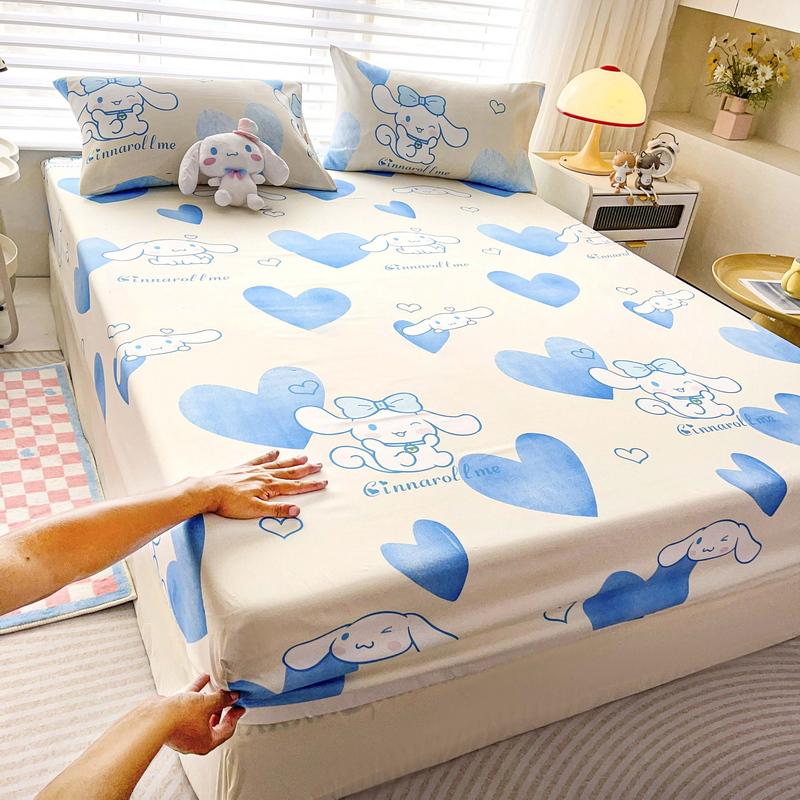Cartoon style Premium Cotton 3in1 Bedsheet Cadar Single/Queen/King Size Fitted Bedsheet 950 TC Getah Keliling Free Pillowcase (Cadar Murah) cadar  tds 4