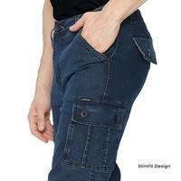 Gambar Carnos Celana Jeans Cargo Panjang Pria Dark Blue - Dark Blue, M dari Carnos Jeans Kota Bandung 5 Tokopedia