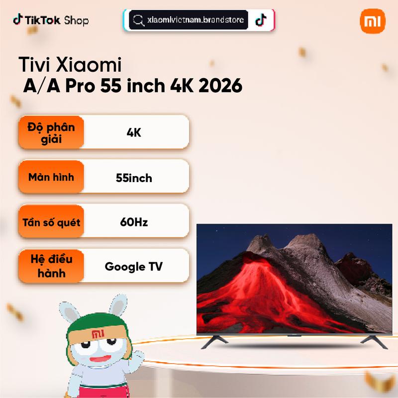 CHỈ GIAO NỘI THÀNH HN HCM Tivi Xiaomi A A Pro 55 inch Google TV QLED 2026 - Hàng chính hãng