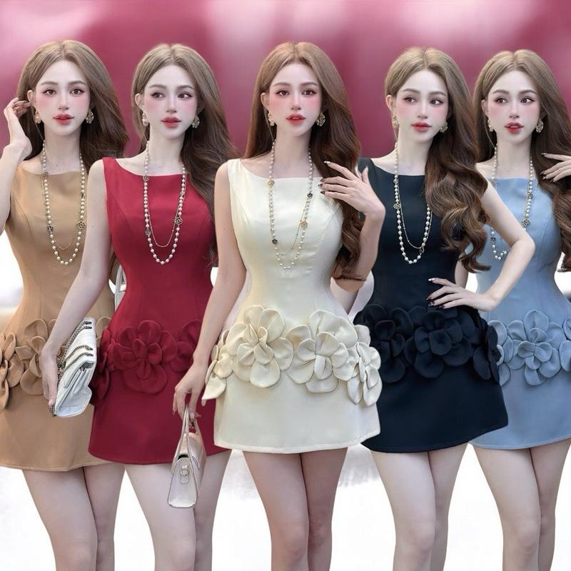 *7 MÀU Set áo váy CRAZYTEEN S6203 gồm áo peplum đính hoa và chân váy để đi chơi ( Áo peplum/ Chân váy ) Set đồ