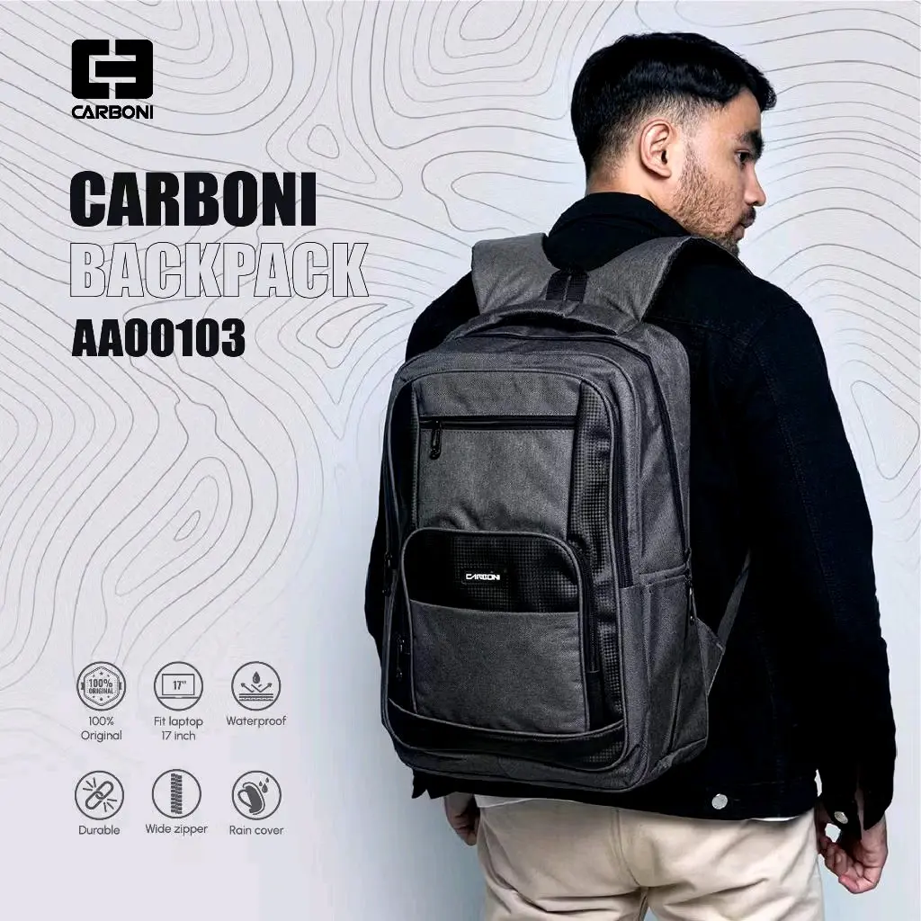 CARBONI AA00103 BACKPACK TAS RANSEL LAPTOP/CASUAL Sekolah