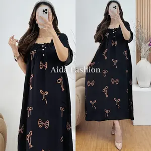 Dress Fuji Lengan Pendek Busui Kancing Bahan Rayon Bisa Untuk Ibu Hamil Menyusui Viral Bumil