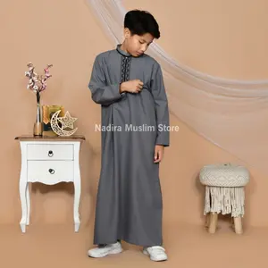 JUBAH ANAK LAKI - LAKI BORDIR SIMPEL ELEGANT USIA 3 - 16 TAHUN GAMIS KATUN ANAK LAKI - LAKI