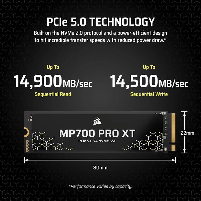 Gambar CORSAIR MP700 PRO XT 1TB PCIe 5.0 x4 NVMe M.2 SSD dari STAR17 COM Kota Administrasi Jakarta Selatan Tokopedia