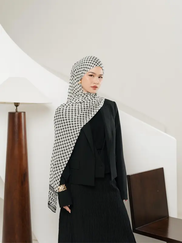 Keffiyeh Scarf / Pashimna Printed Modals / Breathable / Lightweight / Pashmina Leu Official Jilbab Soft Muslim 7