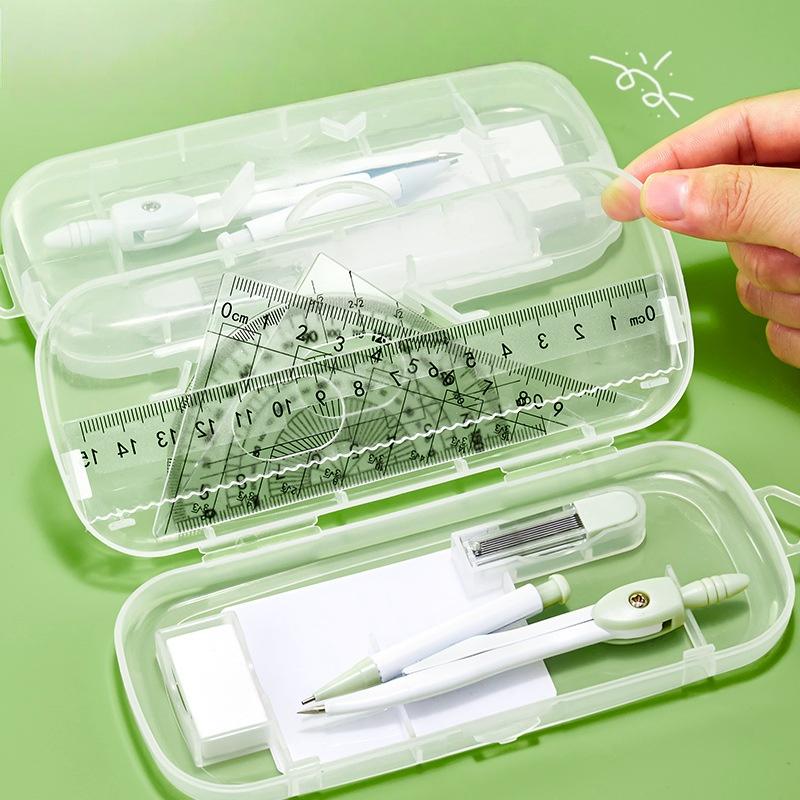 Bộ 8 Món Dụng Cụ Vẽ Học Tập Đa Năng - Compa, Thước Kẻ, Thước Đo Góc Chuyên Dụng Cho Thi Cử