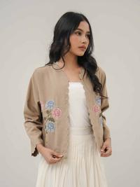 Gambar Mayoutfit Andine Outer | Blazer Bordir Wanita Cardigan Outer Floral Pixel Embroidery - Choco, All Size dari MAYOUTFIT Kota Bandung 4 Tokopedia
