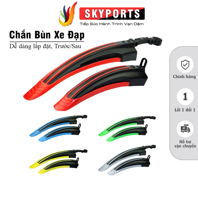  Chắn bùn xe đạp thể thao 4 sọc trước sau chắn bùn xe đạp bắt cốt yên dễ dàng lắp đặt Sports 