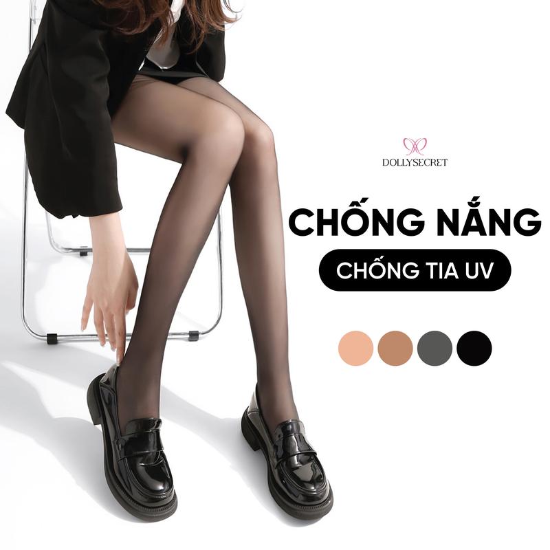   T41  Quần Tất Chống Nắng Chống Tia UV DOLLY SECRET Quần Tất Siêu Mỏng Tàng Hình Che Khuyết Điểm  V3<95cm  Nữ Đen Women quantat  dolly 